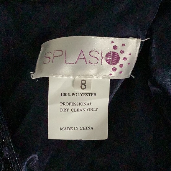 SPLASH Navy Blue Sequins Prom Formal Dress Size 8 - Picture 8 of 11